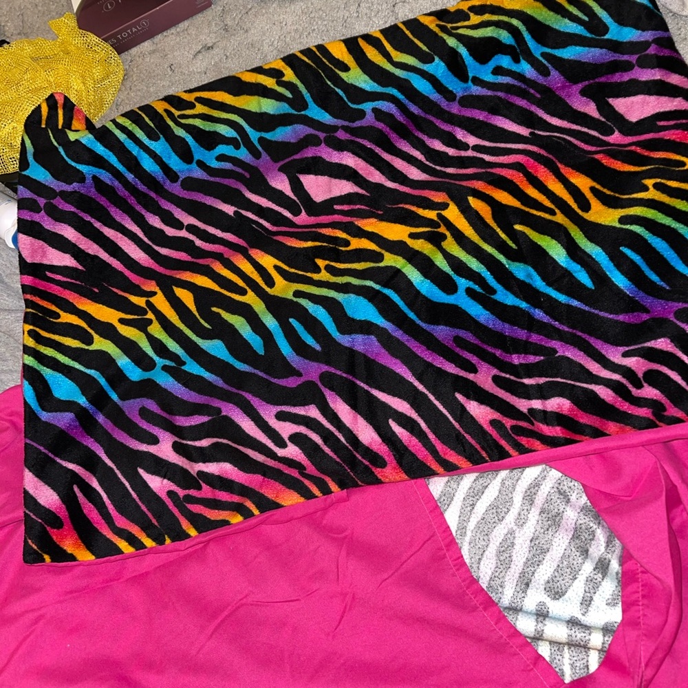 Rainbow zebra print pillow cases